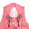 画像4: 被布コート ３歳女の子用 日本製 正絹 本絞り 刺繍柄の高級被布コート(単品)【ピンク、鈴】 (4)