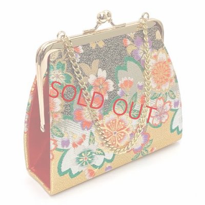 画像5: 七五三 結び帯 はこせこセット ペアセット 7歳 女の子用 大寸 (合繊)【黒×金 桜】