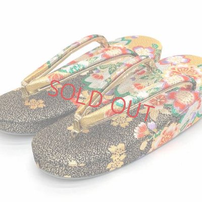 画像6: 七五三 結び帯 はこせこセット ペアセット 7歳 女の子用 大寸 (合繊)【黒×金 桜】