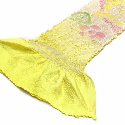 画像4: 子供用 帯揚げ 正絹 絞り柄の帯上げ 七五三の着物に【黄色パステル、飛鶴と梅松】