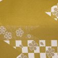 画像3: 半幅帯 女性用 四寸帯 細帯 リバーシブル【黄色系、矢羽に桜】 (3)