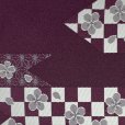 画像3: 半幅帯 女性用 四寸帯 細帯 リバーシブル【紫系、矢羽に桜】 (3)