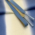 画像2: 帯揚げ 帯締め セット 礼装用 帯上げと平組の帯〆セット 正絹【青系ぼかし】 (2)