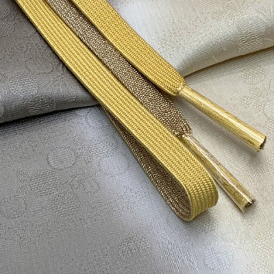 画像2: 帯揚げ 帯締め セット 礼装用 帯上げと平組の帯〆セット 正絹【ベージュｘグレージュ系、ぼかし】
