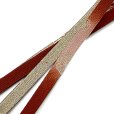 画像2: 帯締め 礼装用 正絹 金箔糸使用 平の組帯〆 おびじめ 単品【赤茶系、ぼかし織】 (2)