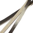 画像2: 帯締め 礼装用 正絹 金箔糸使用 平の組帯〆 おびじめ 単品【チャコールグレー系、ぼかし織】 (2)