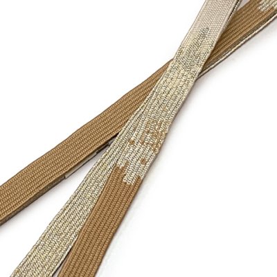 画像2: 帯締め 礼装用 正絹 金箔糸使用 平の組帯〆 おびじめ 単品【黄土色系、ぼかし織】