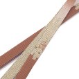 画像2: 帯締め 礼装用 正絹 金箔糸使用 平の組帯〆 おびじめ 単品【テラコッタ系、ぼかし織】 (2)