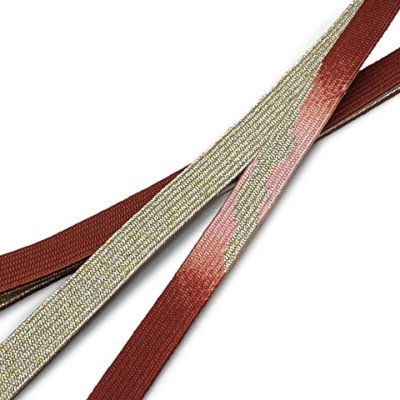 画像2: 帯締め 礼装用 正絹 金箔糸使用 平の組帯〆 おびじめ 単品【赤茶系、ぼかし織】