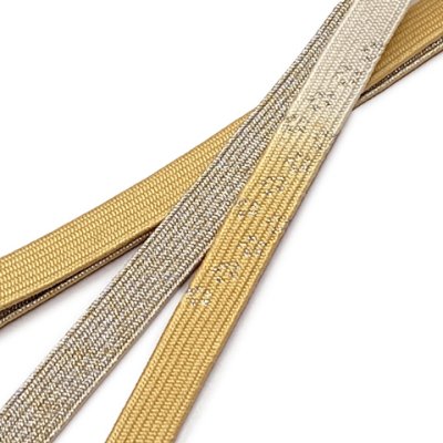 画像2: 帯締め 礼装用 正絹 金箔糸使用 平の組帯〆 おびじめ 単品【とうもろこし色、ぼかし織】