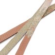 画像2: 帯締め 礼装用 正絹 金箔糸使用 平の組帯〆 おびじめ 単品【くすみピンク系、ぼかし織】 (2)