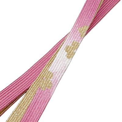 画像2: 帯締め 礼装用 正絹 金箔糸使用 平の組帯〆 おびじめ 単品【ピンク系、ぼかし織】