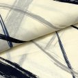 画像4: メンズ 浴衣 男性用浴衣 平織 紳士浴衣 M/L/LLサイズ【生成り、筆線】 (4)