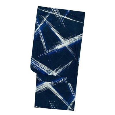 画像2: メンズ 浴衣セット 男性用浴衣 平織 紳士浴衣 M/L/LLサイズ 角帯 雪駄の３点セット【紺系、交差】