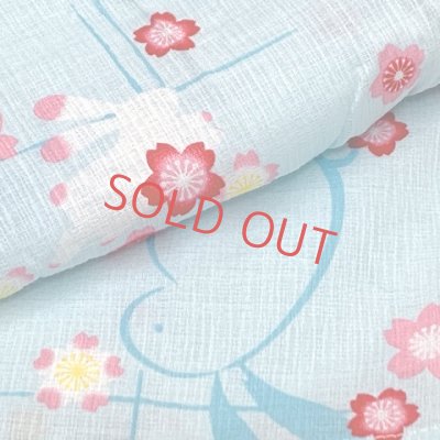 画像4: 【訳あり品】甚平 女の子甚平 子供甚平 コットン100％ 90サイズ「水色、うさぎ」