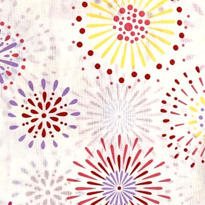 画像3: 女の子浴衣 へこ帯セット 90サイズ こども浴衣 絞り染め兵児帯 セット【白系、花火】