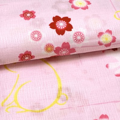 画像4: 女の子浴衣 へこ帯セット 90サイズ こども浴衣 絞り染め兵児帯 セット【ピンク、うさぎ】