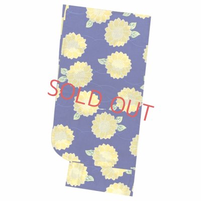 画像3: 子供浴衣セット 女の子浴衣とへこ帯 2点セット 100/110/120サイズ【群青、ひまわり】