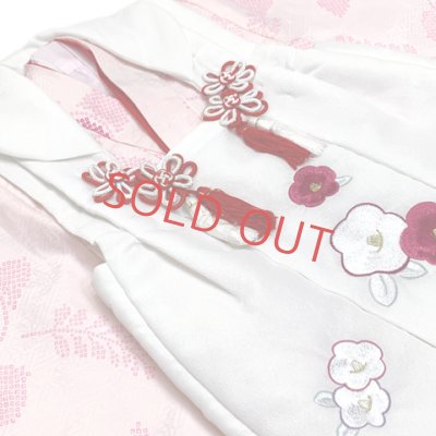 画像5: 七五三 3歳 着物 セット 女の子 被布セット 古典柄の被布コートセット【白ｘピンク、梅】