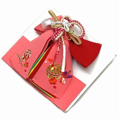 画像6: 七五三 着物 3歳 女の子 フルセット 正絹 本絞り三つ身の絵羽着物 小寸結び帯・小物セット【黄色、梅と蝶】