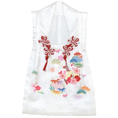 画像5: 七五三 着物 3歳 正絹 フルセット 女の子 友禅 絵羽柄の着物 被布セット【紅白、松竹梅と桜】