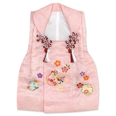 画像5: 七五三 着物 3歳 正絹 フルセット 女の子 友禅 絵羽柄の着物 被布セット【ピンクｘ赤、鞠と桜】