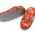 画像3: 子供草履 七五三 京都西陣 3歳 7歳 女の子 金襴生地 草履 16.5cm/18.0cm/21.0cm【朱赤、雪輪】 (3)
