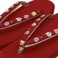 画像2: 子供草履 七五三 京都西陣 3歳 7歳 女の子 ちりめん生地 草履 16.5cm/18.0cm/21.0cm【赤、桜】 (2)