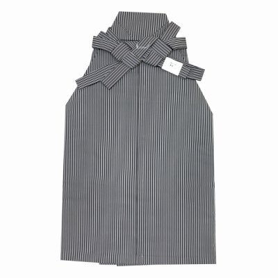 画像3: 七五三 5歳 男の子 高級 縞袴セット 桐箱入り  正絹 袴（紐下60cm) 羽織紐 他小物 7点セット【黒x灰、縞】