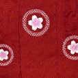画像5: 【アウトレット 美品】 被布 単品 七五三 3歳 女の子 表地正絹 刺繍入り 被布コート【赤、さくら】 (5)