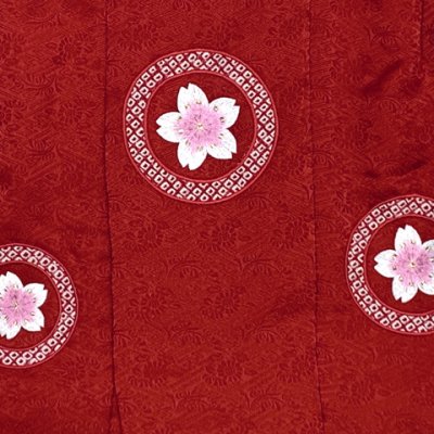 画像5: 【アウトレット 美品】 被布 単品 七五三 3歳 女の子 表地正絹 刺繍入り 被布コート【赤、さくら】
