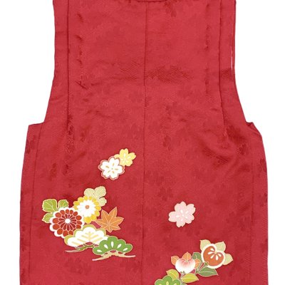 画像3: 【アウトレット 美品】 被布 単品 七五三 3歳 女の子 表地正絹 友禅 被布コート【赤系、鈴】