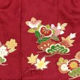 画像5: 【アウトレット 美品】 被布 単品 七五三 3歳 女の子 表地正絹 友禅 被布コート【赤系、鈴】 (5)