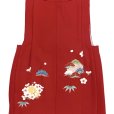 画像3: 【アウトレット 美品】 被布 単品 七五三 3歳 女の子 表地正絹 友禅 被布コート【赤系、松竹梅】 (3)