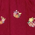 画像5: 【アウトレット 美品】 被布 単品 七五三 3歳 女の子 表地正絹 友禅 被布コート【赤系、桜】 (5)