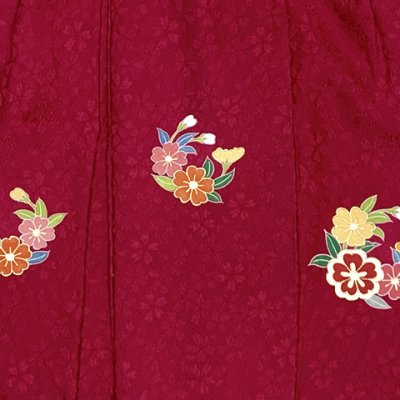 画像5: 【アウトレット 美品】 被布 単品 七五三 3歳 女の子 表地正絹 友禅 被布コート【赤系、桜】