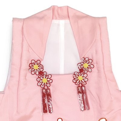 画像4: 【アウトレット 美品】 被布 単品 七五三 3歳 女の子 表地正絹 友禅 被布コート【ピンク、鈴】