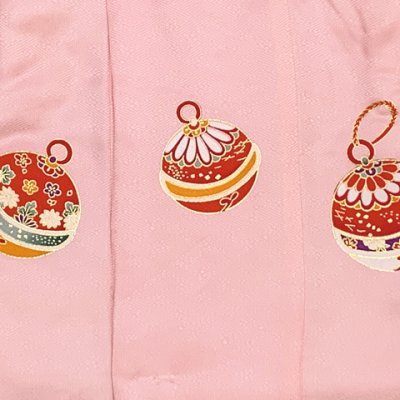 画像5: 【アウトレット 美品】 被布 単品 七五三 3歳 女の子 表地正絹 友禅 被布コート【ピンク、鈴】