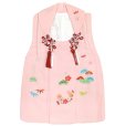 画像2: 【アウトレット 美品】 被布 単品 七五三 3歳 女の子 表地正絹 友禅 被布コート【ピンク、松竹梅】 (2)