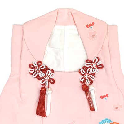 画像4: 【アウトレット 美品】 被布 単品 七五三 3歳 女の子 表地正絹 友禅 被布コート【ピンク、松竹梅】