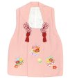 画像2: 【アウトレット 美品】 被布 単品 七五三 3歳 女の子 表地正絹 友禅 被布コート【ピンク、鈴】 (2)