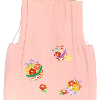 画像3: 【アウトレット 美品】 被布 単品 七五三 3歳 女の子 表地正絹 友禅 被布コート【ピンク、鈴】