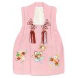 画像2: 【アウトレット 美品】 被布 単品 七五三 3歳 女の子 表地正絹 友禅 被布コート【ピンク、橘と梅桜】 (2)