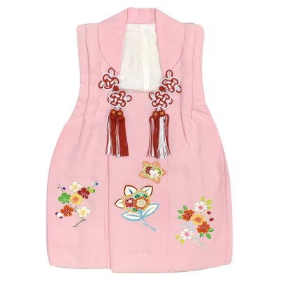 画像2: 【アウトレット 美品】 被布 単品 七五三 3歳 女の子 表地正絹 友禅 被布コート【ピンク、橘と梅桜】