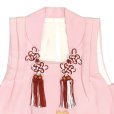 画像4: 【アウトレット 美品】 被布 単品 七五三 3歳 女の子 表地正絹 友禅 被布コート【ピンク、橘と梅桜】 (4)