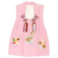 画像2: 【アウトレット 美品】 被布 単品 七五三 3歳 女の子 表地正絹 友禅 被布コート【ピンク、橘と梅桜】 (2)