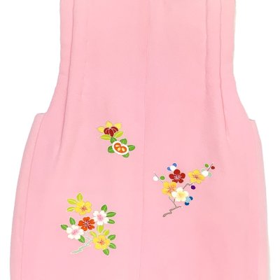 画像3: 【アウトレット 美品】 被布 単品 七五三 3歳 女の子 表地正絹 友禅 被布コート【ピンク、橘と梅桜】