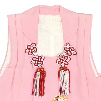 画像4: 【アウトレット 美品】 被布 単品 七五三 3歳 女の子 表地正絹 友禅 被布コート【ピンク、橘と梅桜】