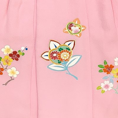 画像5: 【アウトレット 美品】 被布 単品 七五三 3歳 女の子 表地正絹 友禅 被布コート【ピンク、橘と梅桜】