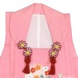 画像4: 【訳あり】　被布コート 単品 七五三 3歳 女の子 表地正絹 友禅 被布着【ピンク、花と鈴】